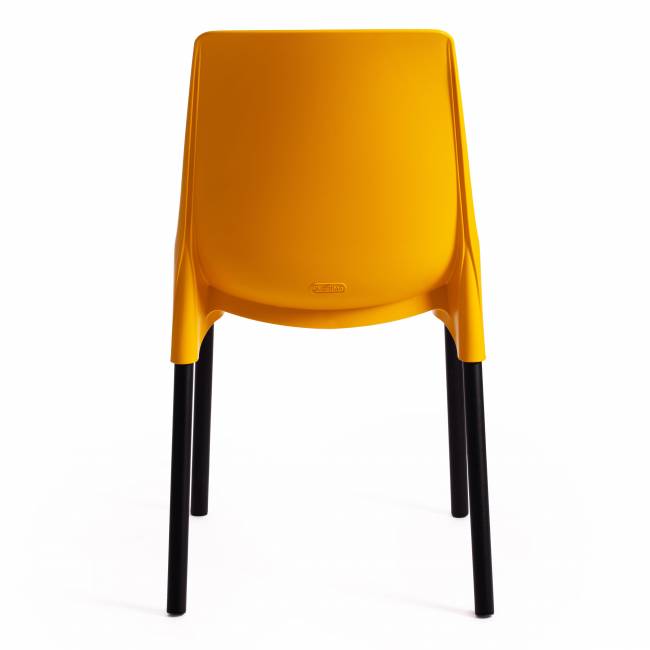 Стул GENIUS (mod 75) металл/пластик, 46x56x84cм, желтый/черные ножки (Комплект из 4 шт.) желтый металл/пластик