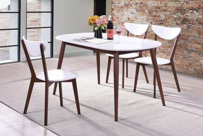 Стол обеденный MAX (Макс) основание бук, столешница мдф, 140 х 80 х 75см, Белый + Коричневый Стол обеденный MAX (Макс) основание бук, столешница мдф, 140 х 80 х 75см, Белый + Коричневый