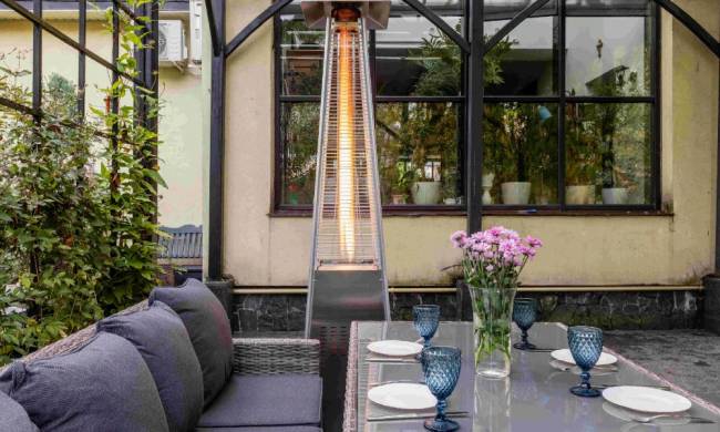 Уличный газовый обогреватель EVA из нержавеющей стали Уличный газовый обогреватель EVA из нержавеющей стали