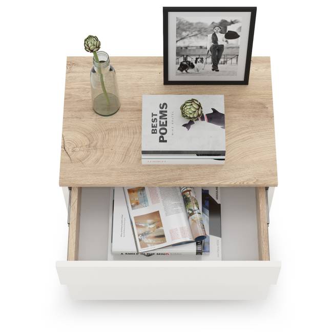 Тумба прикроватная Муссон 16.03 цвет белый/дуб эндгрейн элегантный Тумба прикроватная Муссон 16.03 цвет белый/дуб эндгрейн элегантный