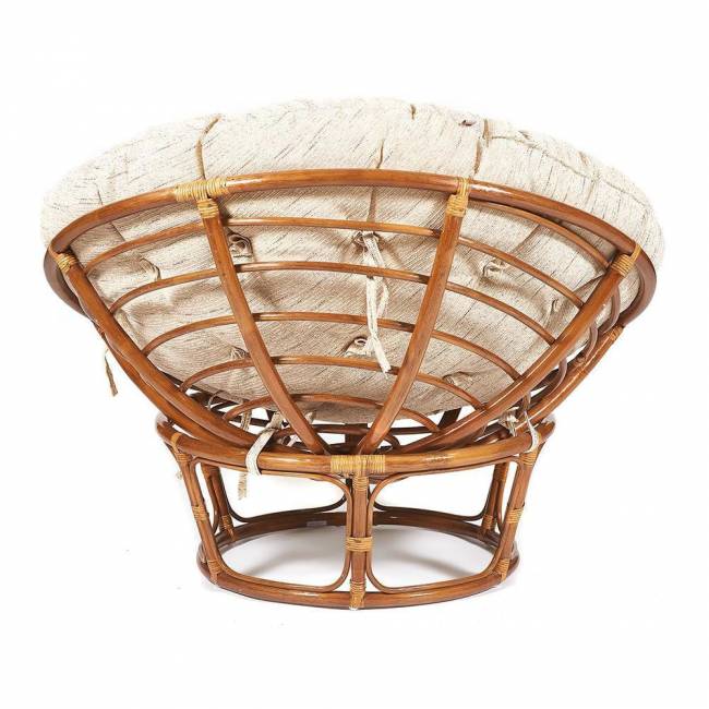 Кресло PAPASAN/ПАПАСАН 23/01 W  /с подушкой/ диаметр подушки 129 см, 115х101х104 см, Pecan (орех), ткань Старт Pecan (орех)