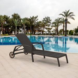 Шезлонг-лежак плетеный A35A-W53 Brown