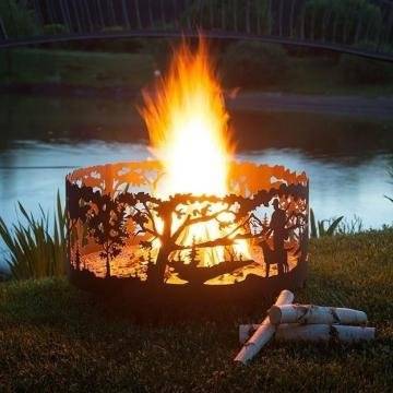 Кованая костровая чаша "Лесные просторы" круглый