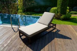 Шезлонг из искусственного ротанга "КИОТО", коричневый