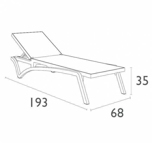 Шезлонг-лежак пластиковый Pacific черный 1930х680х350 мм Шезлонг-лежак пластиковый Pacific черный 1930х680х350 мм