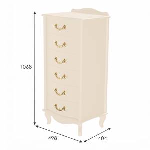Комод Джульетта узкий 6 ящ., дуб шампань Л Комод Джульетта узкий 6 ящ., дуб шампань Л