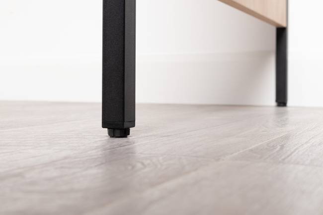 Брюс письменный стол с комодом цвет чёрный/Battle rock Santiago/столешница МДФ ель карпатская