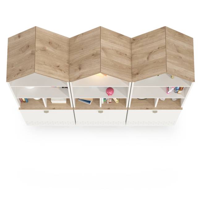 Набор из трёх комбинированных шкафов Эйп цвет белый/дуб белый Набор из трёх комбинированных шкафов Эйп цвет белый/дуб белый