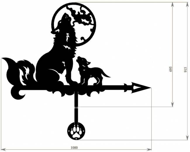 Флюгер "Волки" большой Флюгер "Волки" большой