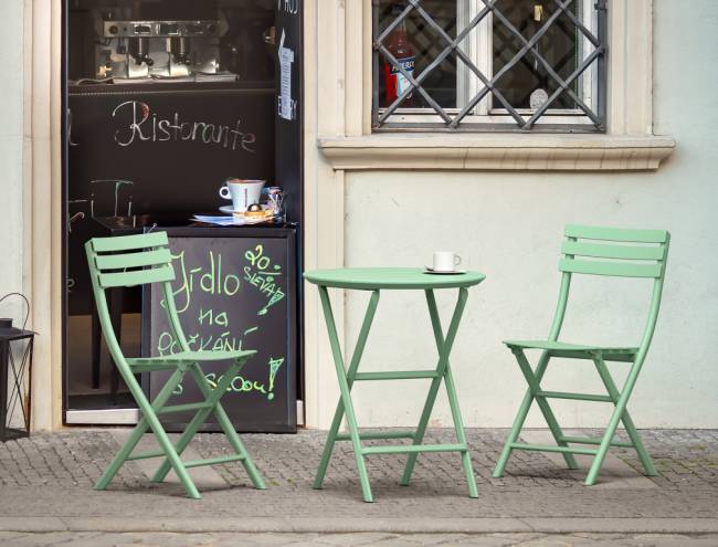 Стол пластиковый складной Helen Folding Table Ø60 опаловый зеленый Ø600х740 мм Стол пластиковый складной Helen Folding Table Ø60 опаловый зеленый Ø600х740 мм