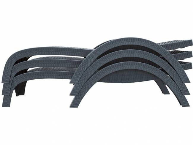 Шезлонг пластиковый с матрасом GS 1009 (Fiji) антрацит, слоновая кость 1870x730x340 мм Шезлонг пластиковый с матрасом GS 1009 (Fiji) антрацит, слоновая кость 1870x730x340 мм