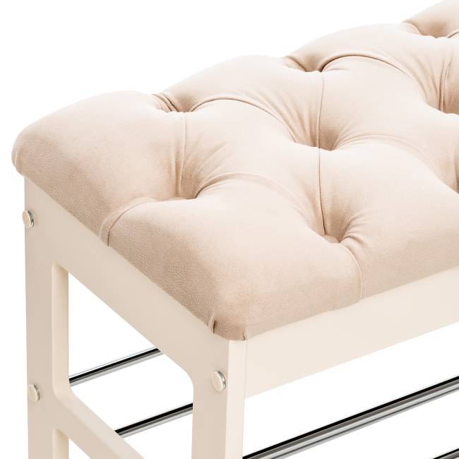 Банкетка Leset "Грейс" Дуб шампань V18 бежевый, каретная стяжка