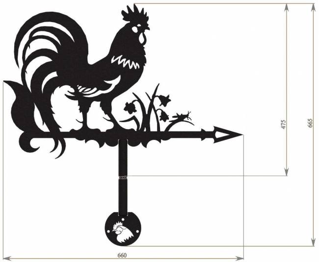 Флюгер "Петух" малый Флюгер "Петух" малый